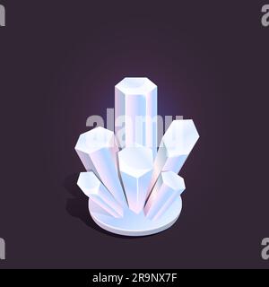 Vektordarstellung eines magischen Cartoon-Kristalls. Symbol für Spiel Stock Vektor