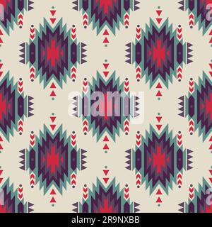 Vektor nahtlos dekoratives ethnisches Muster. Amerikanische indianermotive. Hintergrund des aztekischen Stammesornaments. Stock Vektor