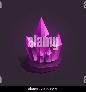 Vektordarstellung eines magischen Cartoon-Kristalls. Symbol für Spiel Stock Vektor