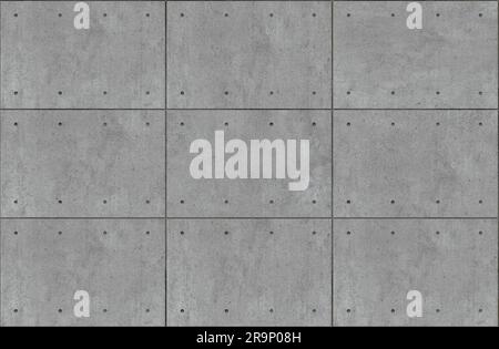 3D Abbildung. Nahtlose Textur einer monolithischen Betonwand Stockfoto