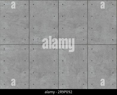 3D Abbildung. Nahtlose Textur einer monolithischen Betonwand Stockfoto