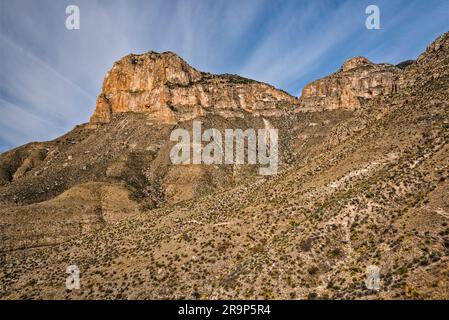 El Capitan, Guadalupe Peak, Blick vom El Capitan Trail, Guadalupe Mountains-Nationalpark, Texas, USA Stockfoto