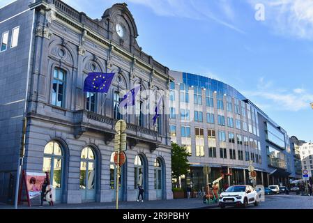 Infopoint Place du Luxembourg des Europäischen Parlaments Stockfoto