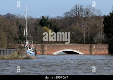 Frühling Flüsse Deben Melton Suffolk Stockfoto