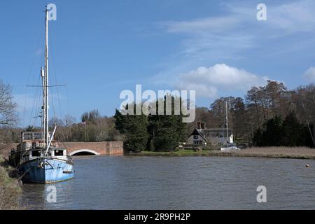 Frühling Flüsse Deben Melton Suffolk Stockfoto