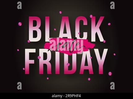 Vector Black Friday Sale Poster mit Aquarellfarben und Konfetti. Vorlage für Werbeplakate, Banner, Flyer, Prospekte, Karten. Stock Vektor