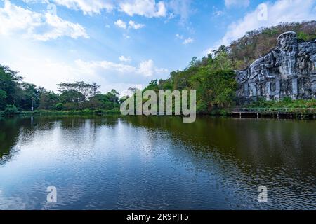 Der See im offenen Zoo von khao kheow Stockfoto