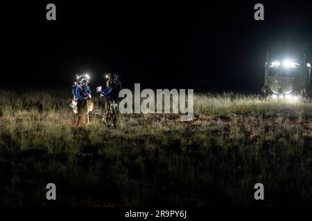 Fotografische Berichterstattung über Desert Rats 2022 in Flagstaff, Arizona, aufgezeichnete Trainingsübungen und operative Aktivitäten für die Projektdokumentation. Stockfoto