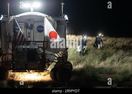 Fotografische Teams leisteten Unterstützung für Desert Rats 2022 Übungen in Flagstaff, Arizona, bei denen Bilder für die operative Dokumentation und Archivierung erfasst wurden. Stockfoto