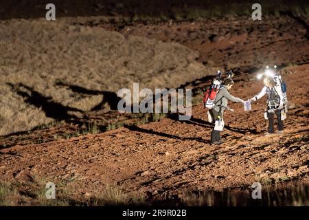 Fotografische Unterstützung für Desert Rats 2022 Trainingsübungen in Flagstaff, Arizona, im Rahmen des Desert Rats Project 2023. Stockfoto