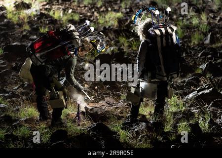 Bilder, die während der Desert Rats 2022 Übungen in Flagstaff, Arizona, zur operativen Dokumentation und Projektdokumentation des Desert Rats Project 2023 aufgenommen wurden. Stockfoto