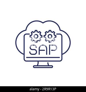 SAP-Liniensymbol mit einer Cloud Stock Vektor