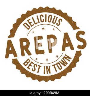 Arepas-Grunge-Gummistempel auf weißem Hintergrund, Vektordarstellung Stock Vektor