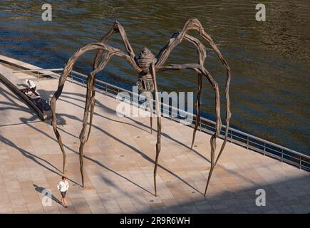 Spanien, Baskenland, Bilbao, Guggenheim Museumsviertel, Maman ist eine Skulptur aus Bronze, Edelstahl und Marmor einer Spinne des Künstlers Louise Bourg Stockfoto