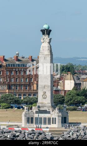 Blick auf das Portsmouth Naval Memorial, Portsmouth, Hampshire, England, Großbritannien, 25. Juni 2023 Stockfoto