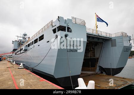 RFA LYME BAY( L3007) liegt in Falmouth Docks, Cornwall Stockfoto