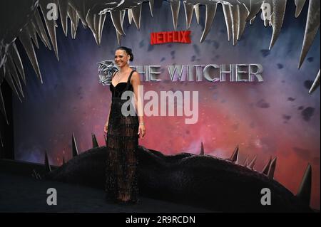 London, Großbritannien. Juni 28 2023. Mecia Simson besucht die britische Premiere der WITCHER Staffel 3 im Now Building, Centre Point, St Giles Square, London, Großbritannien. Kredit: Siehe Li/Picture Capital/Alamy Live News Stockfoto