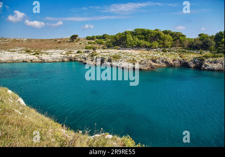 Strand von Il Ciolo in Gagliano del Capo, Salento, Italien Stockfoto