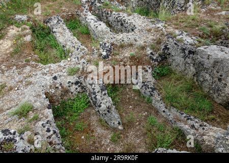 Mykenischer Friedhof von Mazarakata, Kefalonia, Griechenland Stockfoto