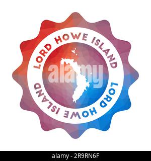 Lord Howe Island Low Poly Logo. Farbenfrohes Reiselogo mit Verlaufsverlauf im geometrischen Stil. Stock Vektor