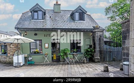 Das Gare Lodge Cafe befindet sich am Ufer des Flusses Shannon in der Stadt Boyle, County Roscommon, Irland. Serviert Frühstück und Mittagessen. Stockfoto