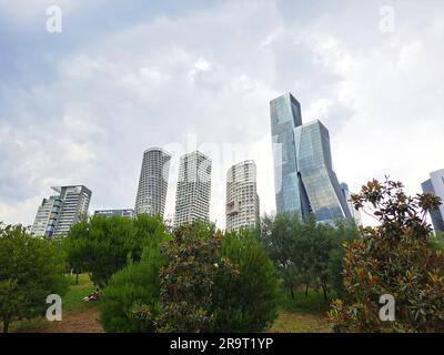 Mexico City, Mexiko - Mai 14 2023: Der La Mexicana Park befindet sich im Büro des Bürgermeisters Cuajimalpa der Hauptstadt in der Nähe Stockfoto