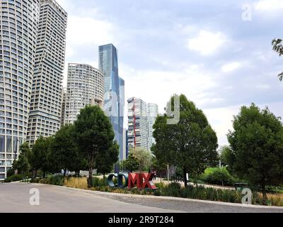 Mexico City, Mexiko - Mai 14 2023: Der La Mexicana Park befindet sich im Büro des Bürgermeisters Cuajimalpa der Hauptstadt in der Nähe Stockfoto