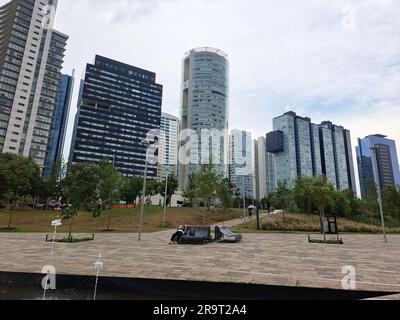 Mexico City, Mexiko - Mai 14 2023: Der La Mexicana Park befindet sich im Büro des Bürgermeisters Cuajimalpa der Hauptstadt in der Nähe Stockfoto