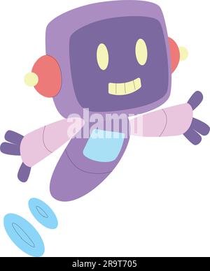 Isolierter farbiger niedlicher Symbolvektor des Roboters Stock Vektor