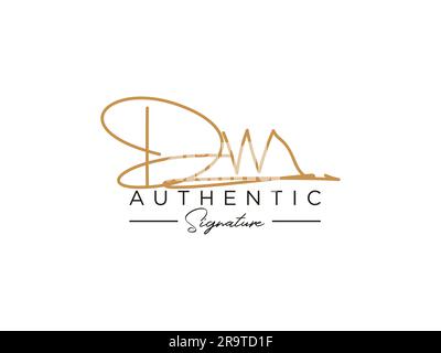 Vektor für die DW-Signature-Logo-Vorlage. Stock Vektor