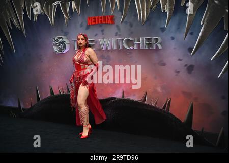 London, Großbritannien. Juni 28 2023. Britische Premiere der WITCHER Staffel 3 im Now Building, Centre Point, St Giles Square, London, UK. Kredit: Siehe Li/Picture Capital/Alamy Live News Stockfoto