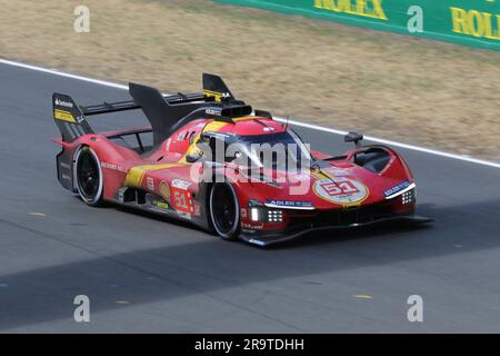 Le Mans 2023. Jahrtausendsieger ferrari 499P Hypercar Nummer 51 Stockfoto