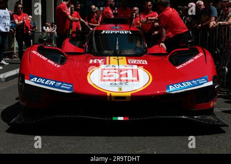 Le Mans 2023. Jahrtausendsieger ferrari 499P Hypercar Nummer 51 Stockfoto