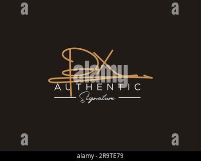 VEKTOR der VORLAGE FÜR DAS PX-Signature-Logo. Stock Vektor