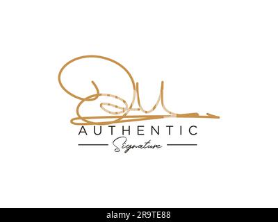 OU Signature-Logo-Vorlage Vektor. Stock Vektor
