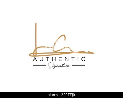 Vektor für die Vorlage für das LC-Signature-Logo. Stock Vektor