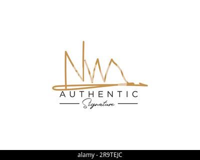 Vektor für die Vorlage für das NW-Signature-Logo. Stock Vektor
