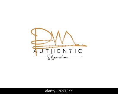 Vektor der Vorlage für das PW-Signature-Logo. Stock Vektor