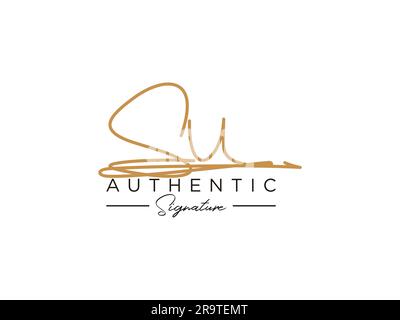 VEKTOR der SU-Signatur-Logo-Vorlage. Stock Vektor