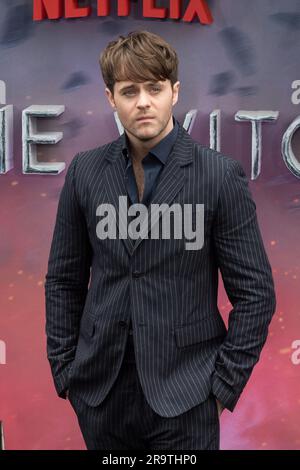 LONDON, VEREINIGTES KÖNIGREICH - 28. JUNI 2023: Joey Batey nimmt am 28. Juni 2023 an der britischen Premiere von Netflix The Witcher Season 3 im Now Building in St Giles Square in London Teil. (Foto: Wiktor Szymanowicz/NurPhoto) Stockfoto