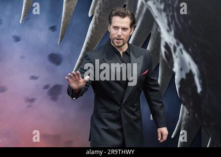 LONDON, VEREINIGTES KÖNIGREICH - 28. JUNI 2023: Henry Cavill nimmt am 28. Juni 2023 an der britischen Premiere von Netflix's The Witcher Season 3 im Now Building in St Giles Square in London Teil. (Foto: Wiktor Szymanowicz/NurPhoto) Stockfoto