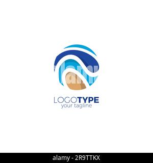 Abstraktes Wave Logo-Symbol einfaches Design. Meereslogo Stock Vektor