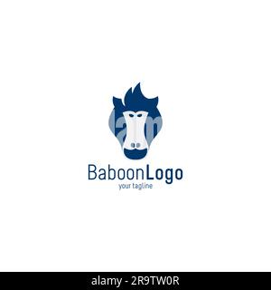 Logo von Pavioon Monkey. Affenkopf-Logo Stock Vektor