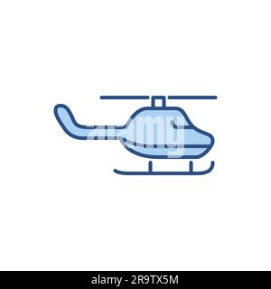 Vektorliniensymbol für Hubschrauber. Isoliert auf weißem Hintergrund. Vektordarstellung. Bearbeitbare Kontur Stock Vektor