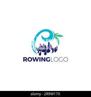 Ruwing Club Logo-Design. Ruderclub-Vektor Stock Vektor
