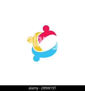 Kids Care Logokombination mit C- und Kidsbuchstaben sieht einfach und sauber aus Stock Vektor