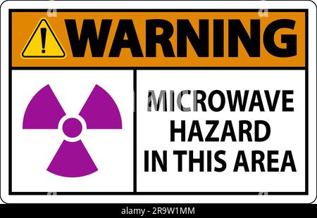 Warnschild Bereich Mit Mikrowellengefahr Stock Vektor