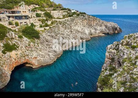 Strand von Il Ciolo in Gagliano del Capo, Salento, Italien Stockfoto