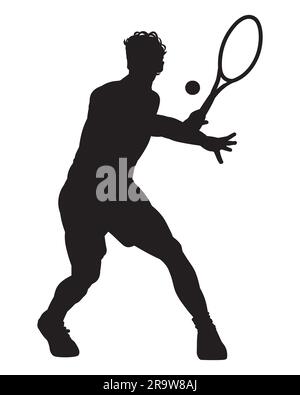 Ein Tennis Player man Silhouette Sport Person Designelement. Illustration Stock Vektor