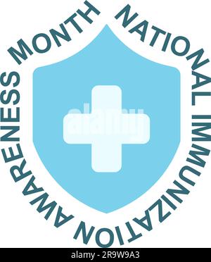Vektordarstellung des National Immunization Awareness Month. Jährliche augustfeier . Stock Vektor